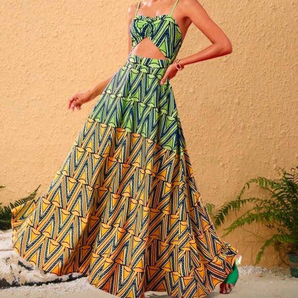 Shein Dresses & Skirts - NWOT Multicolor Spaghetti Strap Maxi Dress
